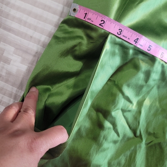 BCBG Max Azria jewel neck silk party cocktail green mini dress NYE 10 Medium - Picture 8 of 16